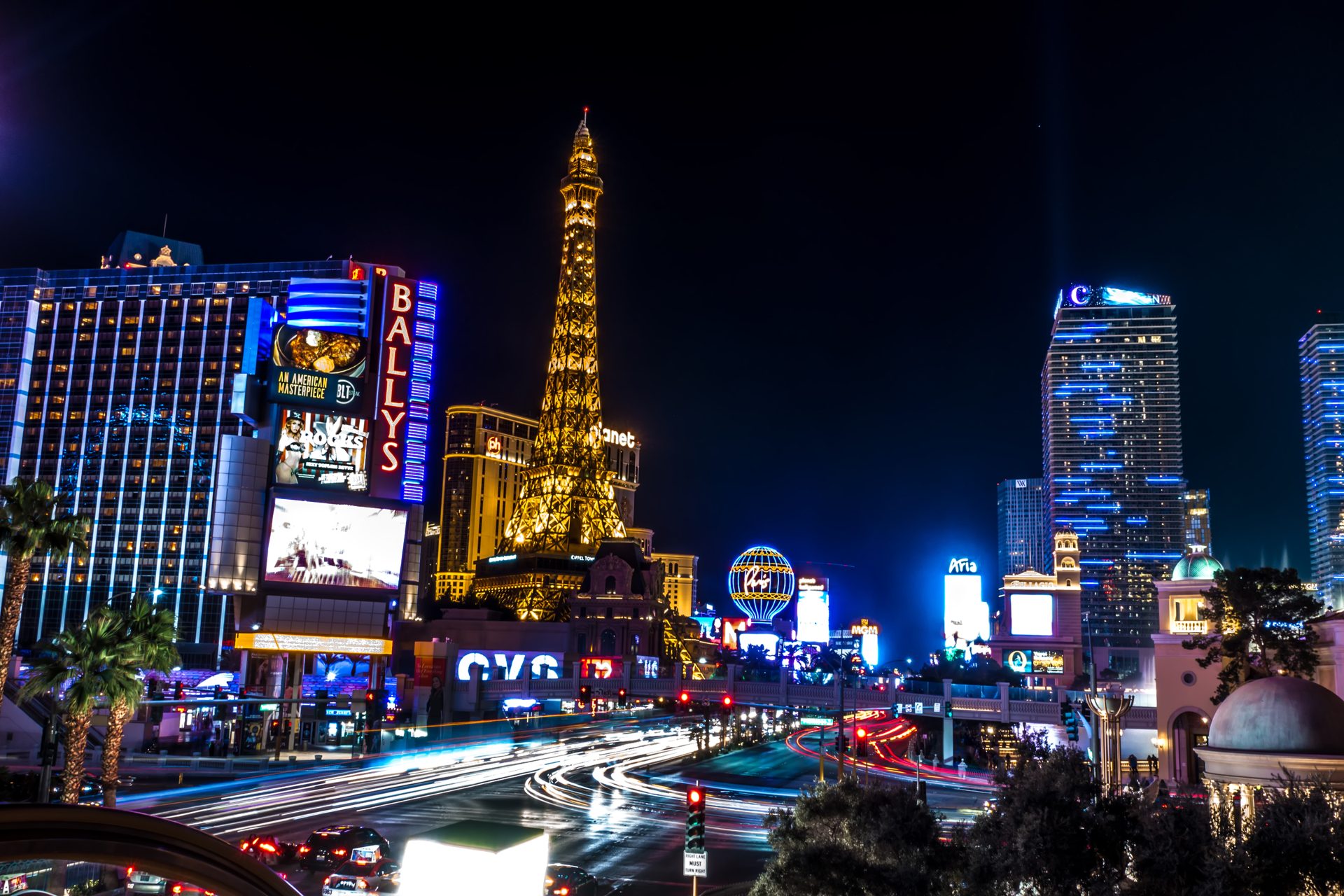 The Las Vegas Strip lit up at night