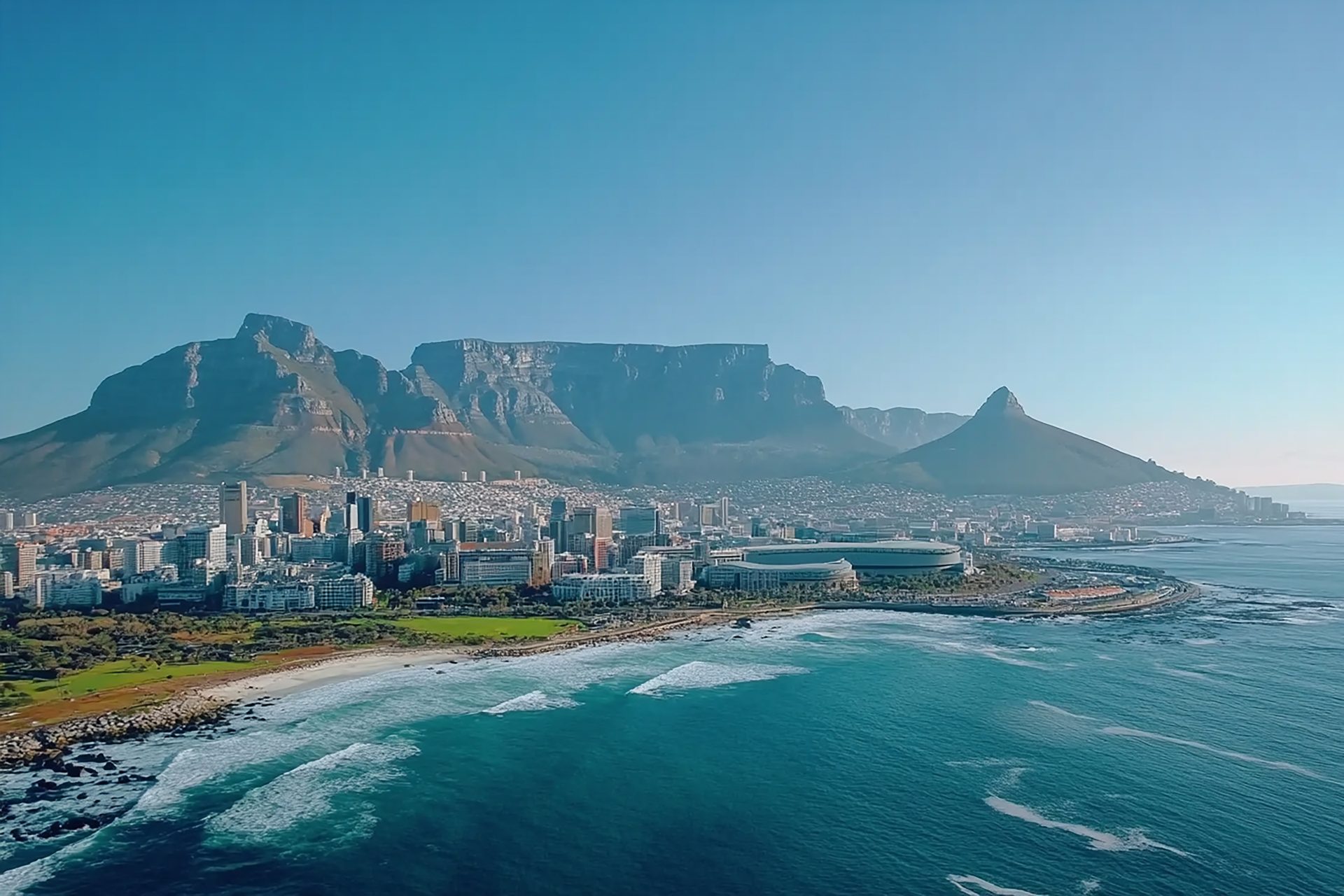Table Mountain rising above Cape Town